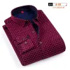 Invierno algodón hombre camisa térmica con fleece y engrosamiento 100% algodón color sólido negocios gorda chaqueta tidal Specification image